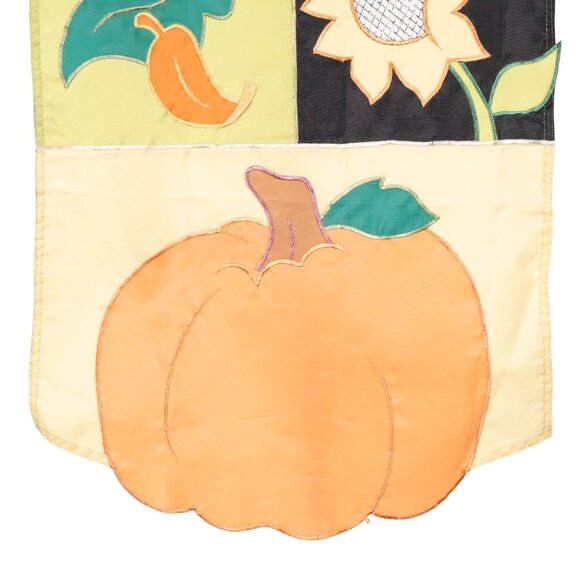 Welcome Fall Autumn Garden Flag 13x18 Pumpkin Sunflower Leaves Hanging Banner - Picture 3 of 5